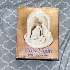 Source Unknown White Holy Night Nativity Scene Ornament